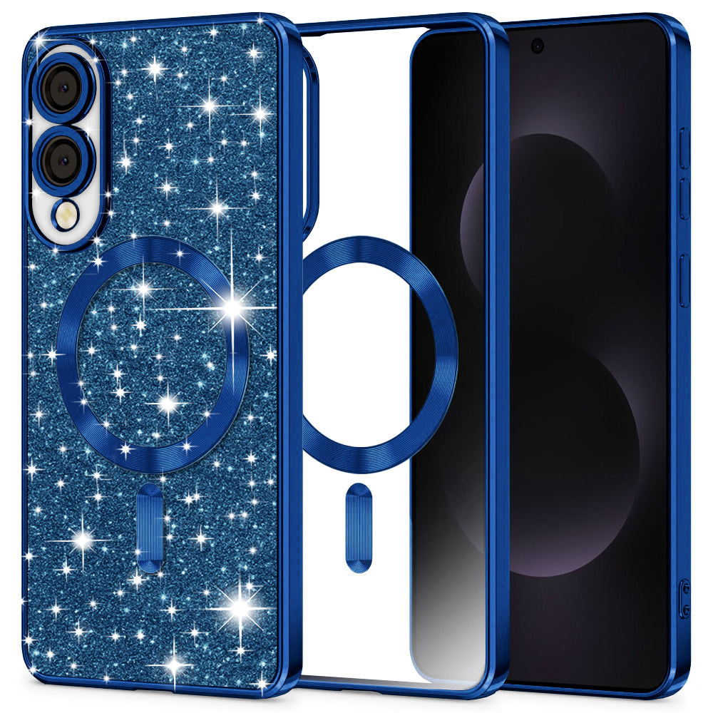 MagSafe futrola za Samsung Galaxy S25 Edge S937, Techsuit, Luxury Glitter, Tamno Plava