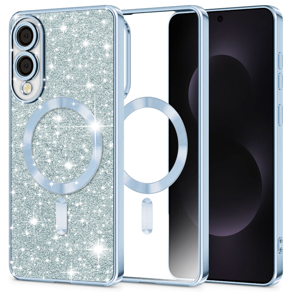 MagSafe maska za Samsung Galaxy S25 Edge S937, Techsuit, Luxury Glitter, Plava