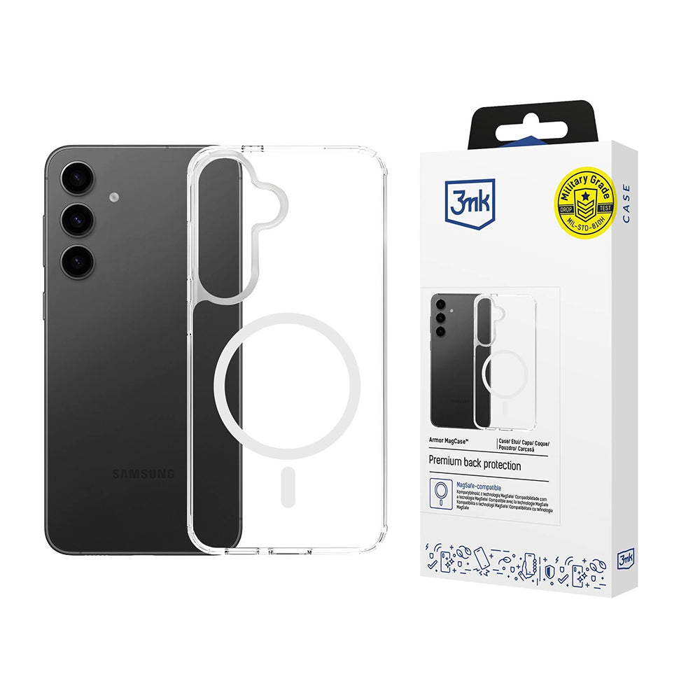MagSafe futrola za Samsung Galaxy S25 FE, 3MK, Armor MagCase, Prozirna