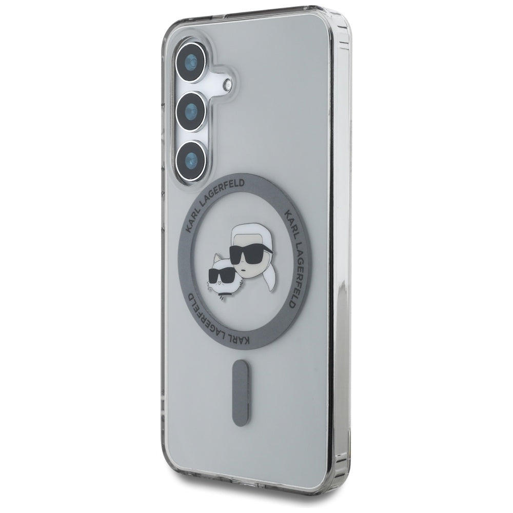 Futrola MagSafe za Samsung Galaxy S25+ S936, Karl Lagerfeld, IML Metal Karl & Choupette's Heads, Crna