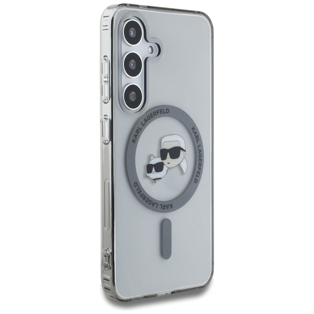 Futrola MagSafe za Samsung Galaxy S25+ S936, Karl Lagerfeld, IML Metal Karl & Choupette's Heads, Crna