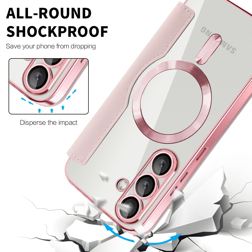 MagSafe futrola za Samsung Galaxy S25+ S936, Techsuit, SmartMag Book, Roza