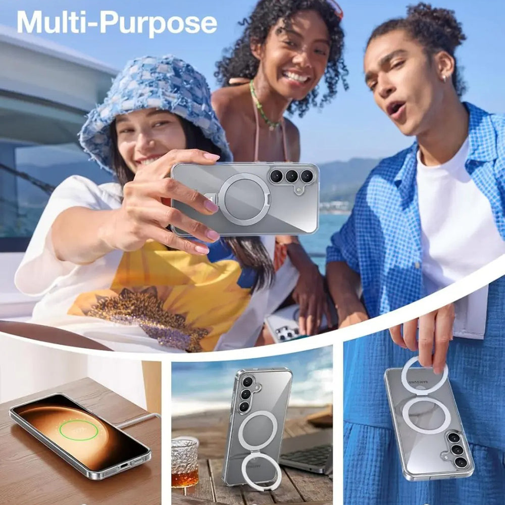 Futrola MagSafe za Samsung Galaxy S25+ S936, Torras, Ostand, Prozirna