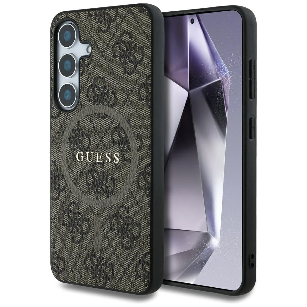 MagSafe futrola za Samsung Galaxy S25 S931, Guess, 4G Ring Classic Logo, smeđa