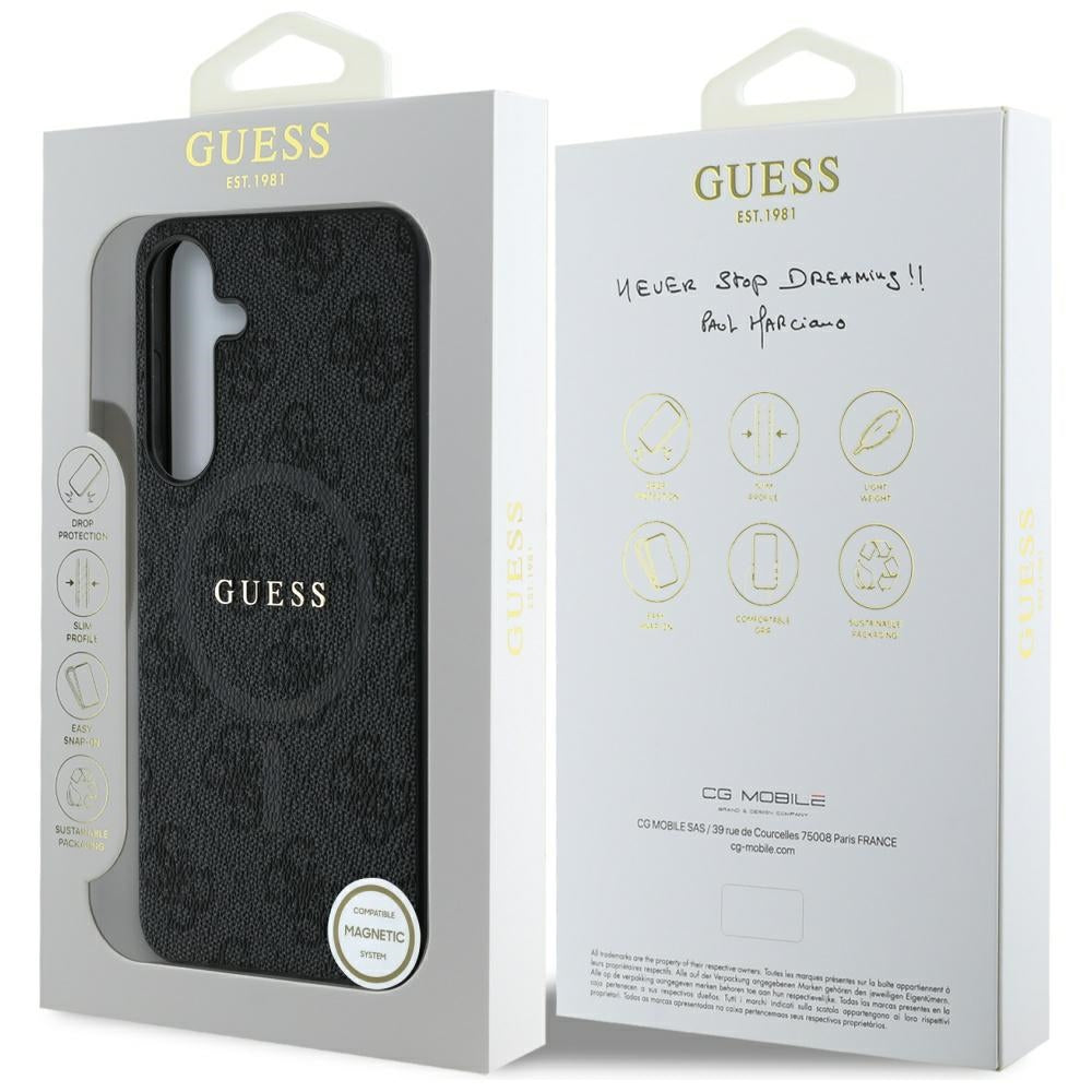 MagSafe futrola za Samsung Galaxy S25 S931, Guess, 4G Ring Classic Logo, Crna