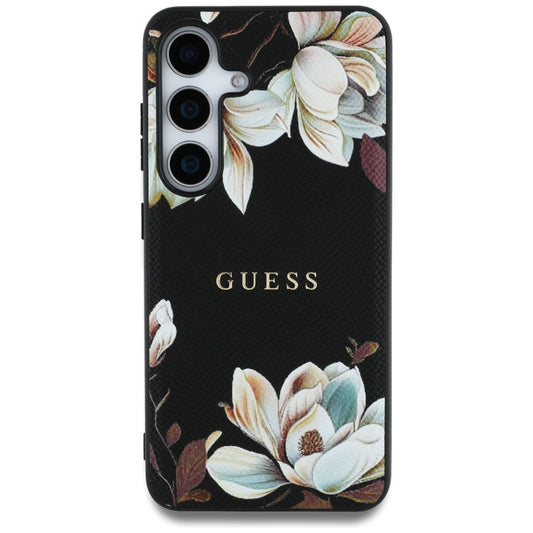 MagSafe futrola za Samsung Galaxy S25 S931, Guess, Grained Flowers, Crna