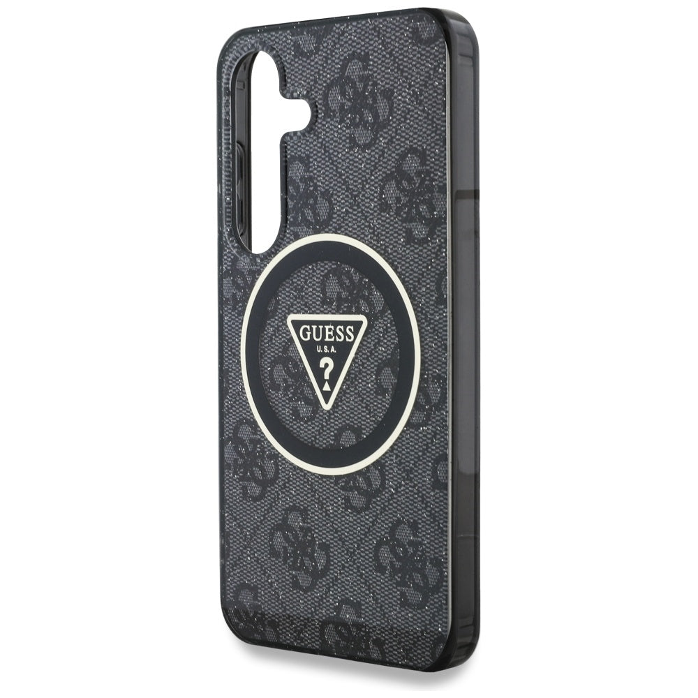 MagSafe futrola za Samsung Galaxy S25 S931, Guess, IML Glitter 4G Circle Triangle, Crna