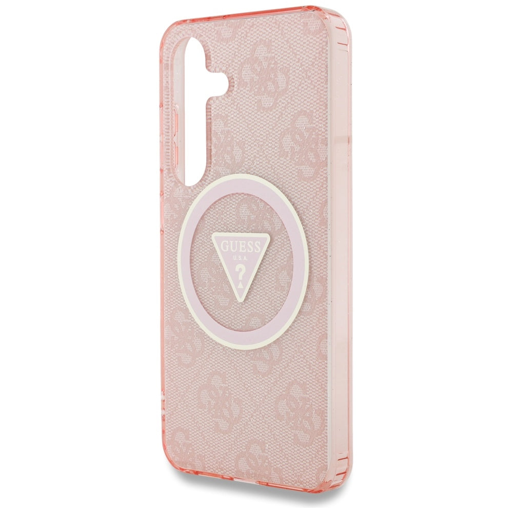 MagSafe futrola za Samsung Galaxy S25 S931, Guess, IML Glitter 4G Circle Triangle, Roza