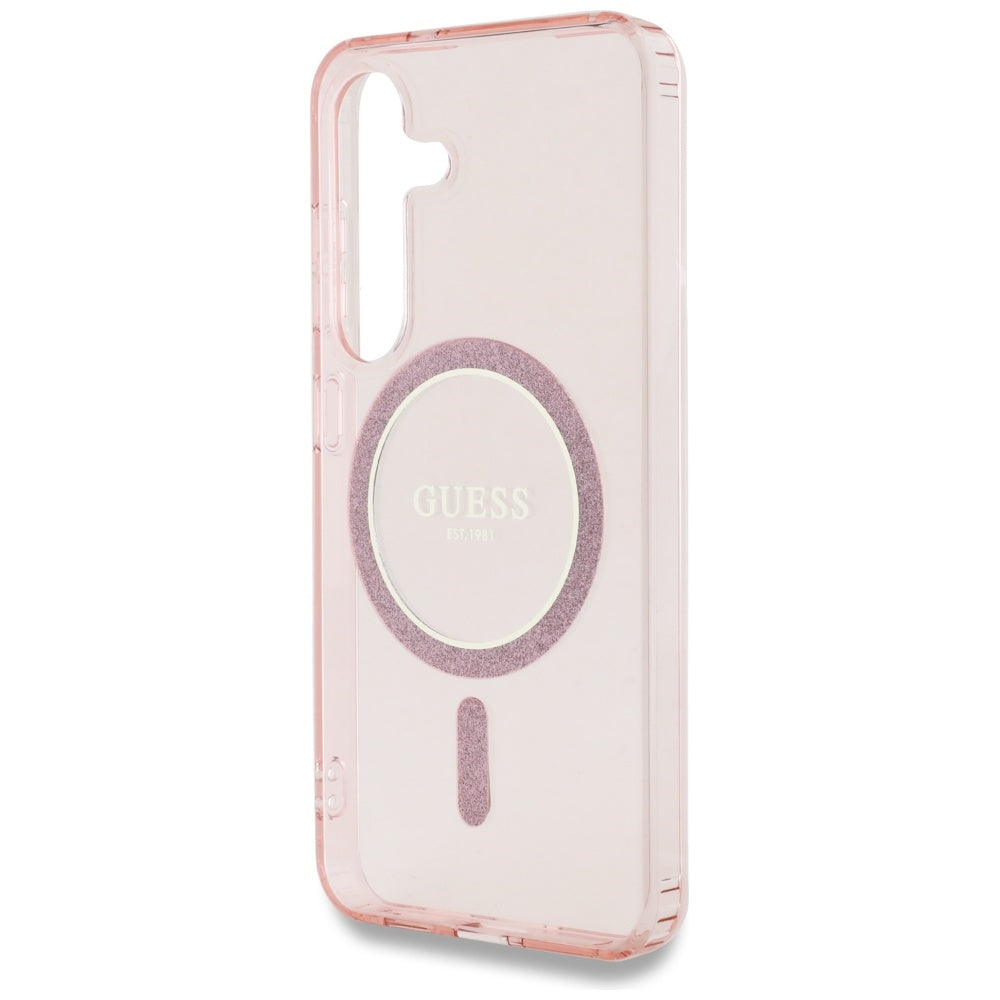 Futrola MagSafe za Samsung Galaxy S25 S931, Guess, IML Glitter Circle, Roza