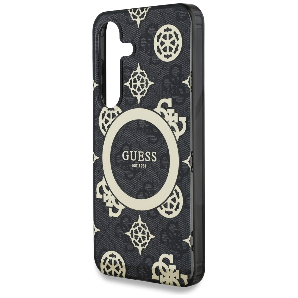 MagSafe futrola za Samsung Galaxy S25 S931, Guess, IML Peony na 4G pozadini, Crna