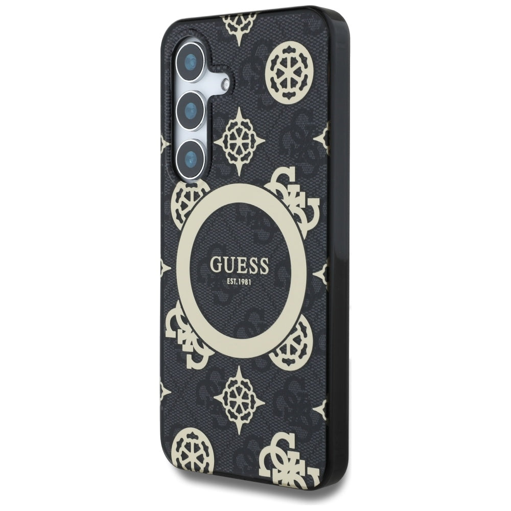 MagSafe futrola za Samsung Galaxy S25 S931, Guess, IML Peony na 4G pozadini, Crna