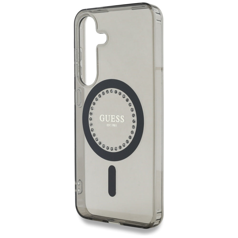 MagSafe futrola za Samsung Galaxy S25 S931, Guess, IML Rhinestone, Crna