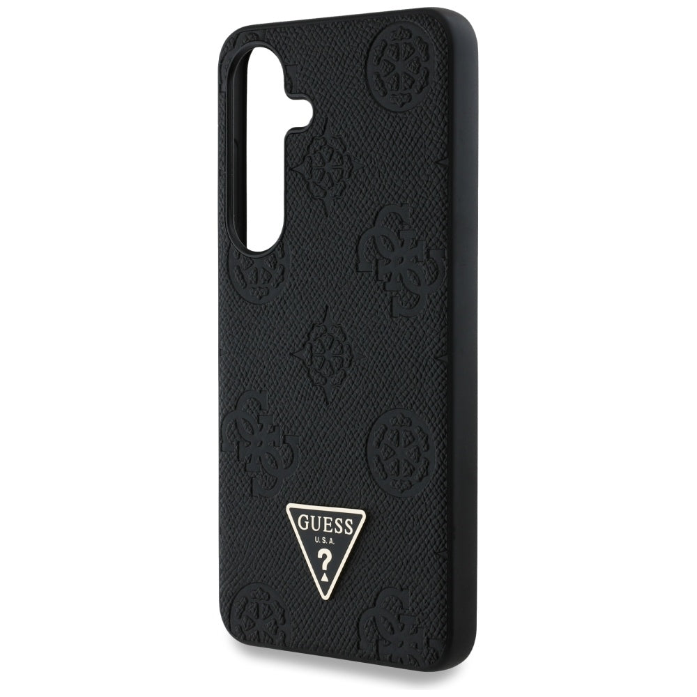 Futrola MagSafe za Samsung Galaxy S25 S931, Guess, Peony Grained Hot Stamp Triangle, Crna