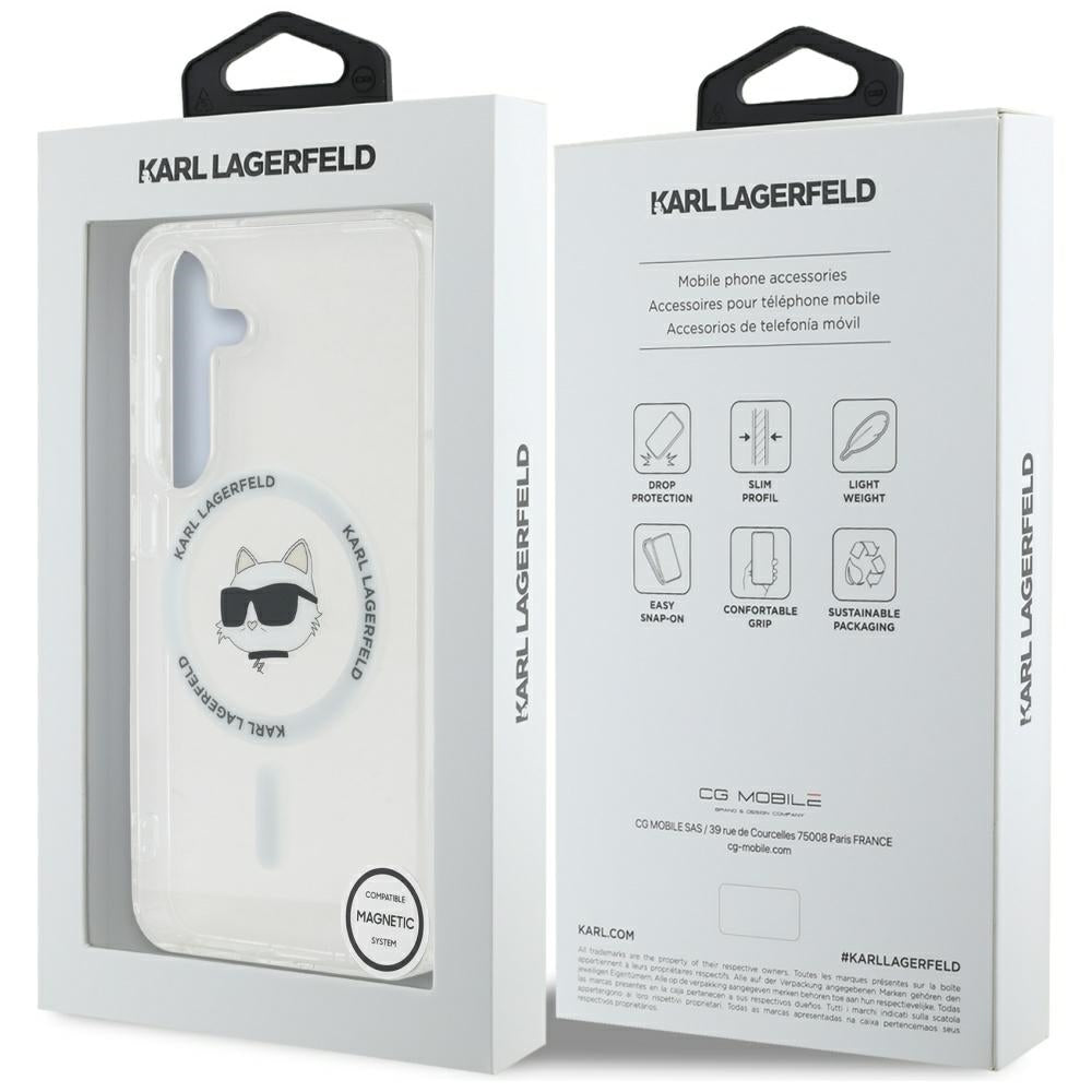 Futrola MagSafe za Samsung Galaxy S25 S931, Karl Lagerfeld, IML Choupette's Head, Bijela