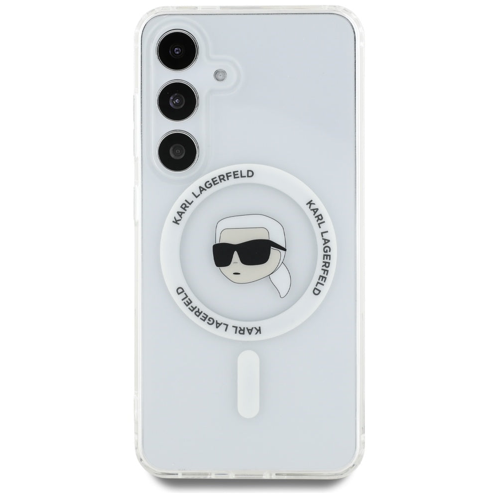 Futrola MagSafe za Samsung Galaxy S25 S931, Karl Lagerfeld, IML Karl's Head, Bijela