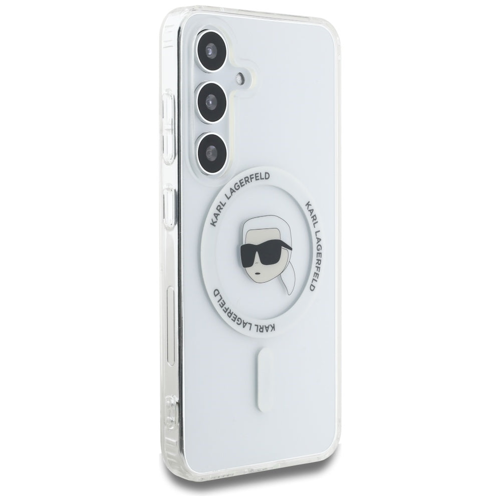 Futrola MagSafe za Samsung Galaxy S25 S931, Karl Lagerfeld, IML Karl's Head, Bijela