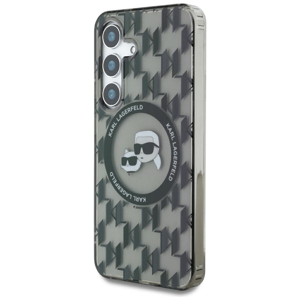 Futrola MagSafe za Samsung Galaxy S25 S931, Karl Lagerfeld, IML Monogram Karl & Choupette's Heads, Crna