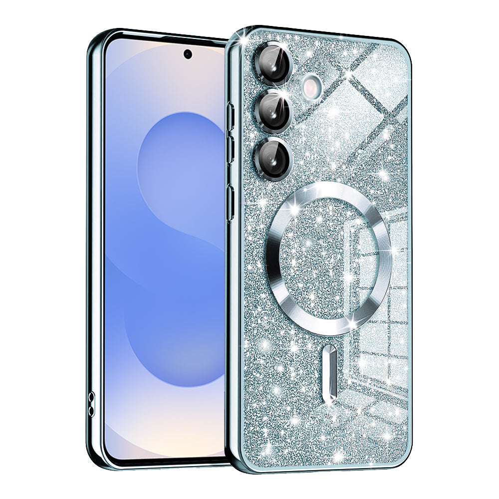 MagSafe maska za Samsung Galaxy S25 S931, Techsuit, Luxury Glitter, Plava