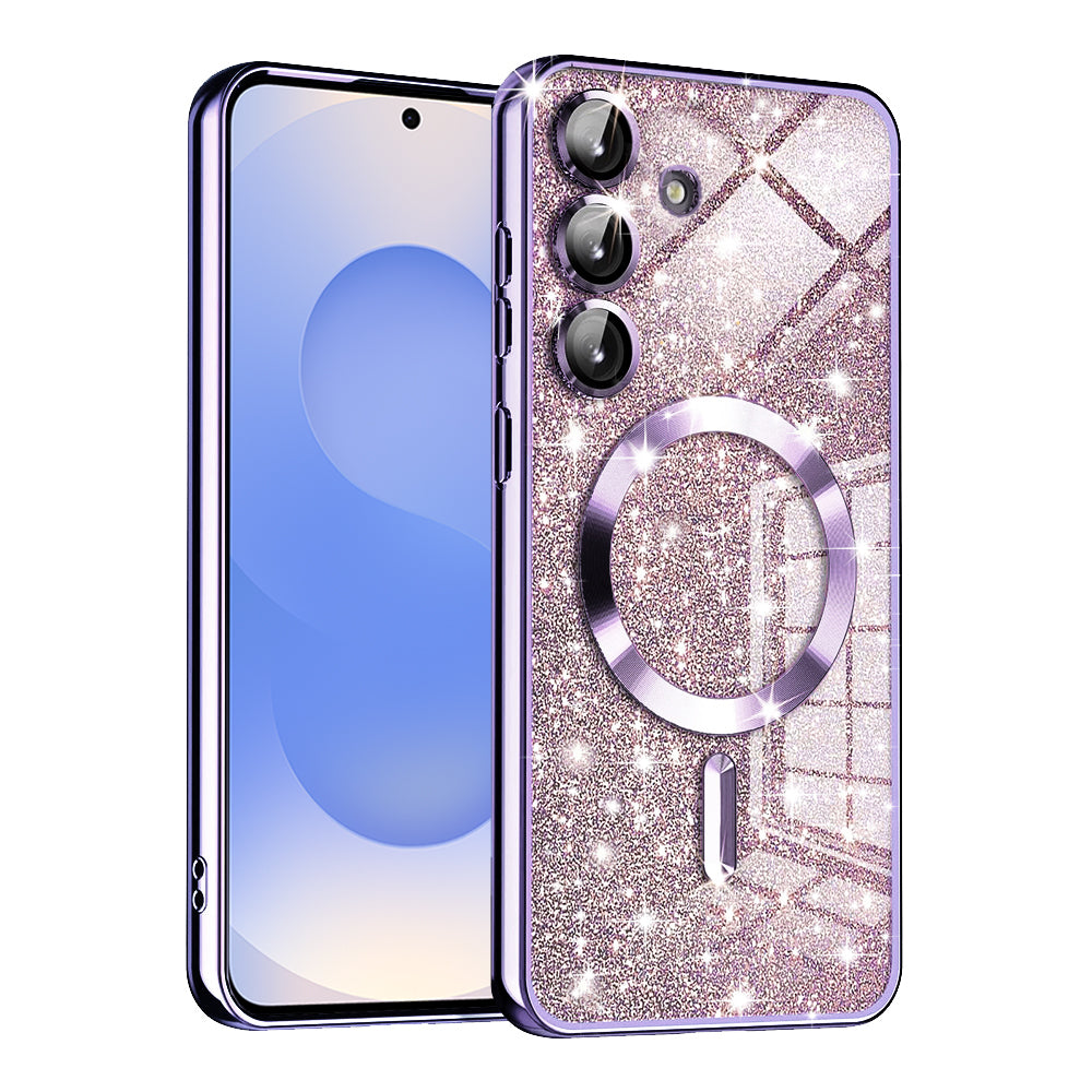 MagSafe futrola za Samsung Galaxy S25 S931, Techsuit, Luxury Glitter, Svijetlo Ljubičasta