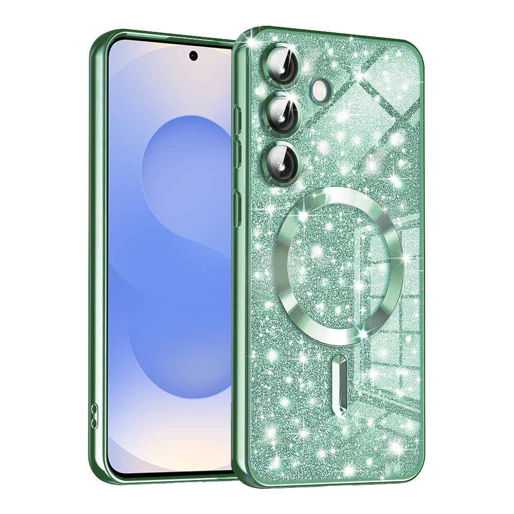MagSafe futrola za Samsung Galaxy S25 S931, Techsuit, Luxury Glitter, Svijetlo Zelena