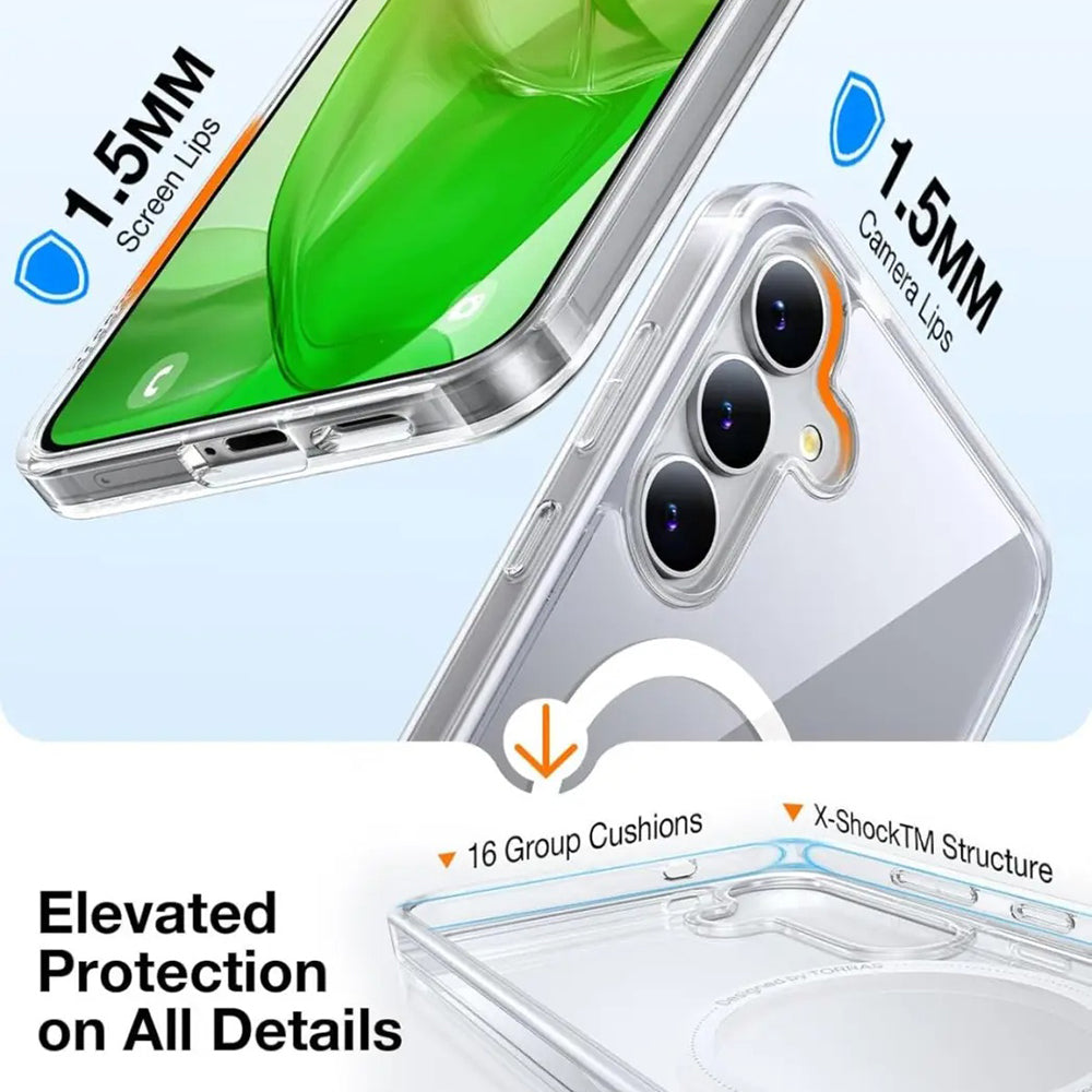 Futrola MagSafe za Samsung Galaxy S25 S931, Torras, Guardian, Prozirna