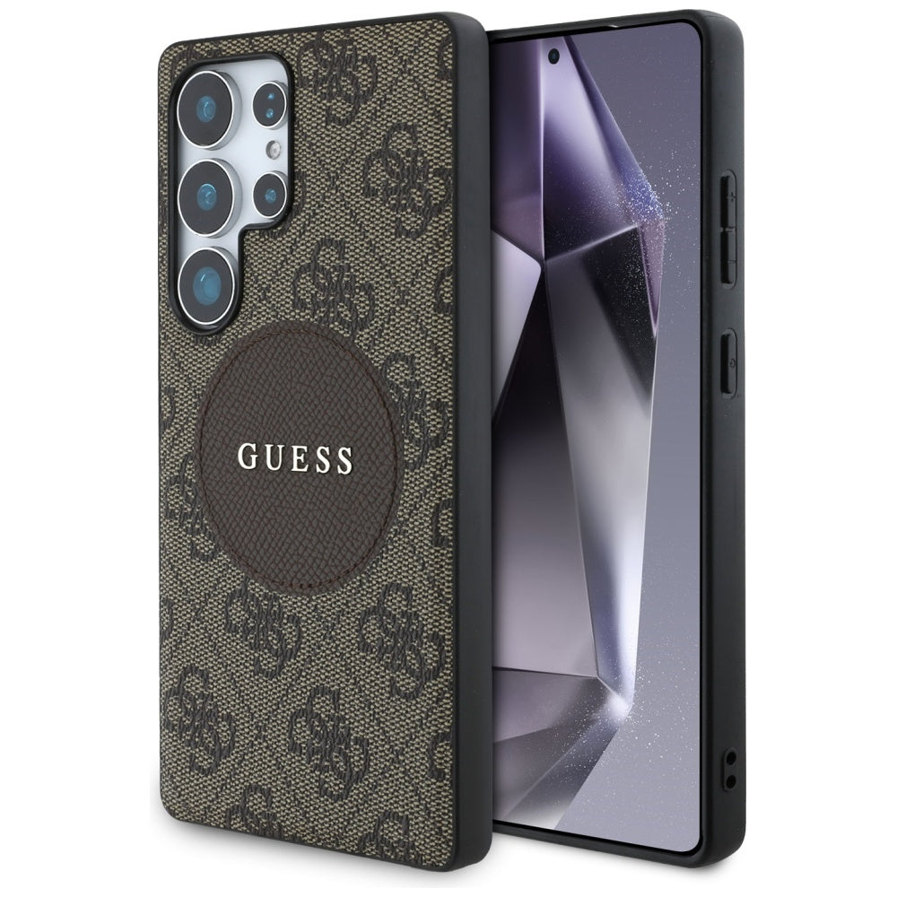 MagSafe futrola za Samsung Galaxy S25 Ultra S938, Guess, 4G Circle Classic Logo, smeđa