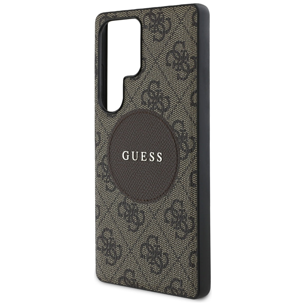 MagSafe futrola za Samsung Galaxy S25 Ultra S938, Guess, 4G Circle Classic Logo, smeđa
