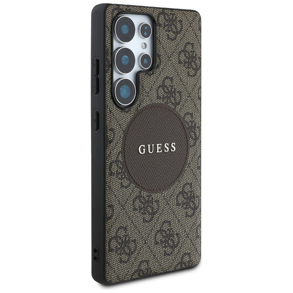 MagSafe futrola za Samsung Galaxy S25 Ultra S938, Guess, 4G Circle Classic Logo, smeđa