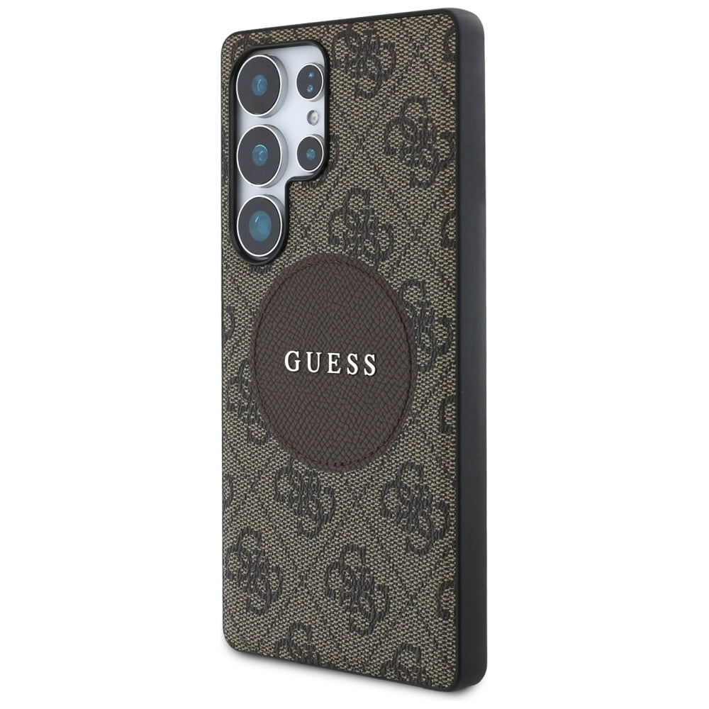 MagSafe futrola za Samsung Galaxy S25 Ultra S938, Guess, 4G Circle Classic Logo, smeđa