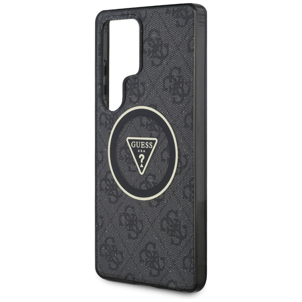 MagSafe futrola za Samsung Galaxy S25 Ultra S938, Guess, IML Glitter 4G Circle Triangle, Crna