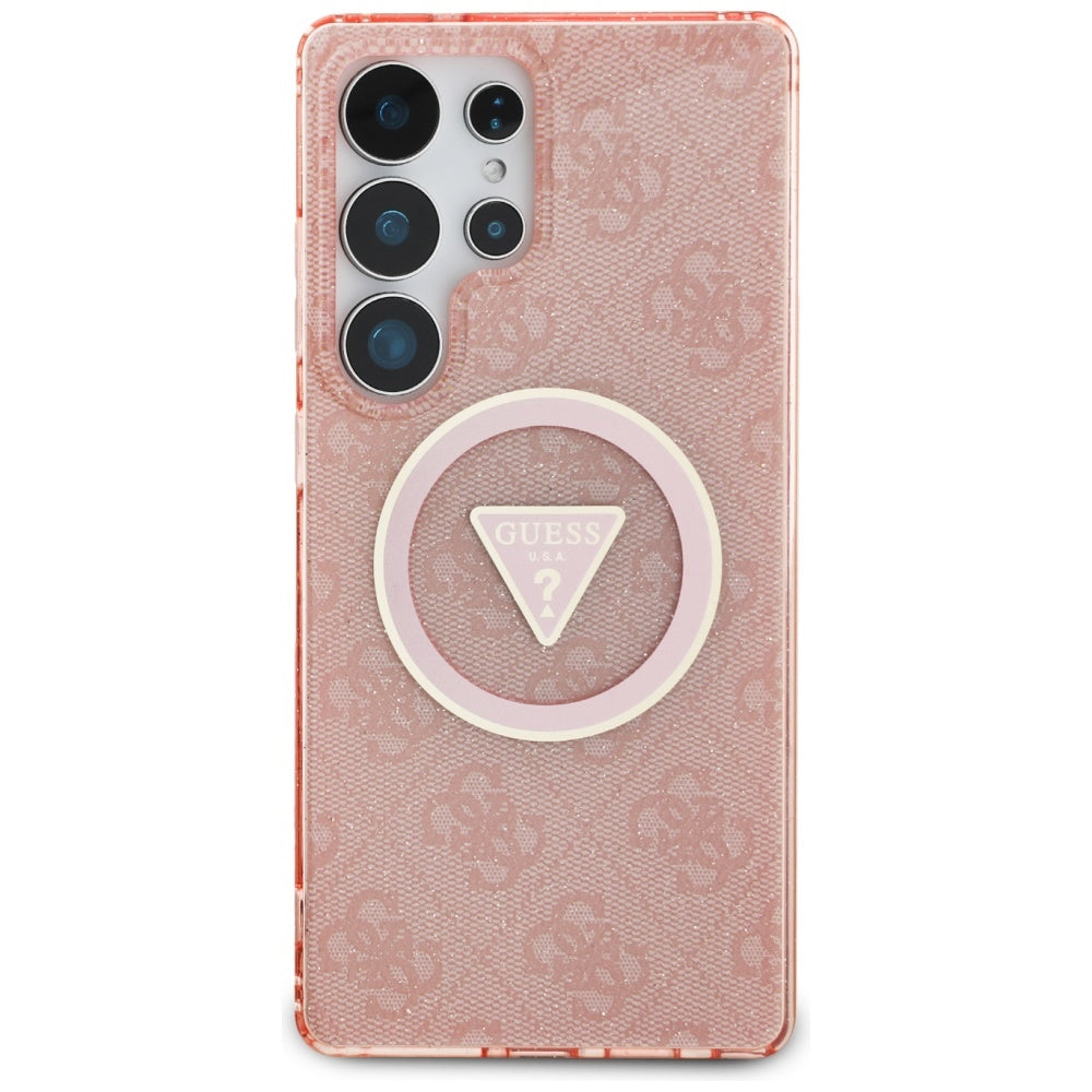Futrola MagSafe za Samsung Galaxy S25 Ultra S938, Guess, IML Glitter 4G Circle Triangle, Roza