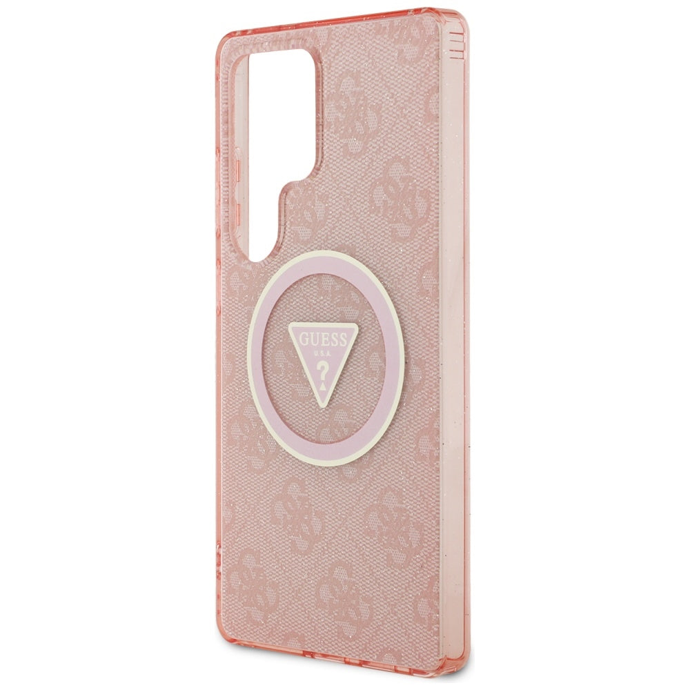 Futrola MagSafe za Samsung Galaxy S25 Ultra S938, Guess, IML Glitter 4G Circle Triangle, Roza