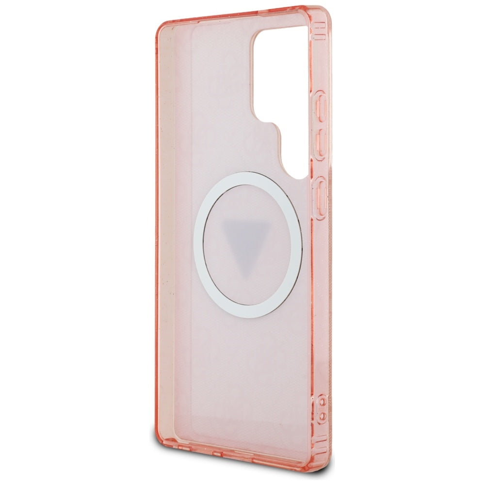 Futrola MagSafe za Samsung Galaxy S25 Ultra S938, Guess, IML Glitter 4G Circle Triangle, Roza