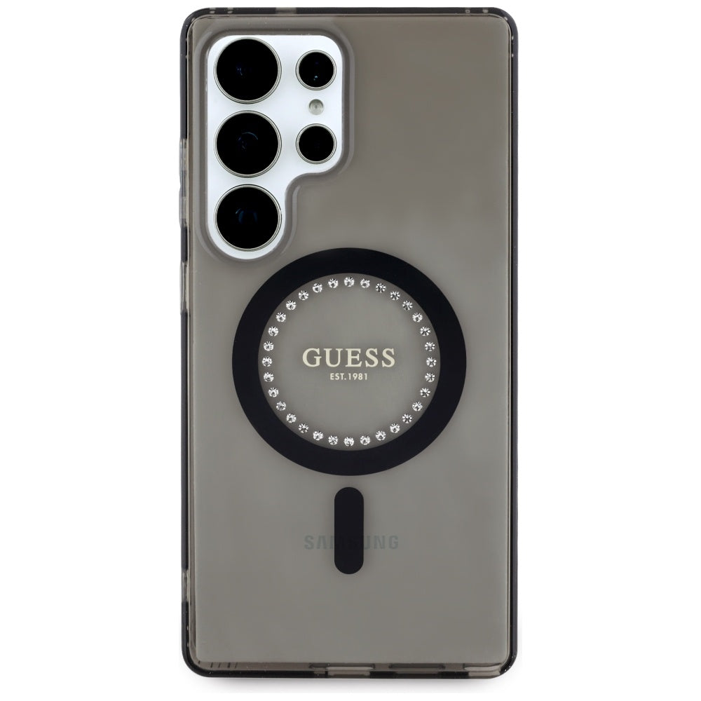 MagSafe futrola za Samsung Galaxy S25 Ultra S938, Guess, IML Rhinestone, Crna