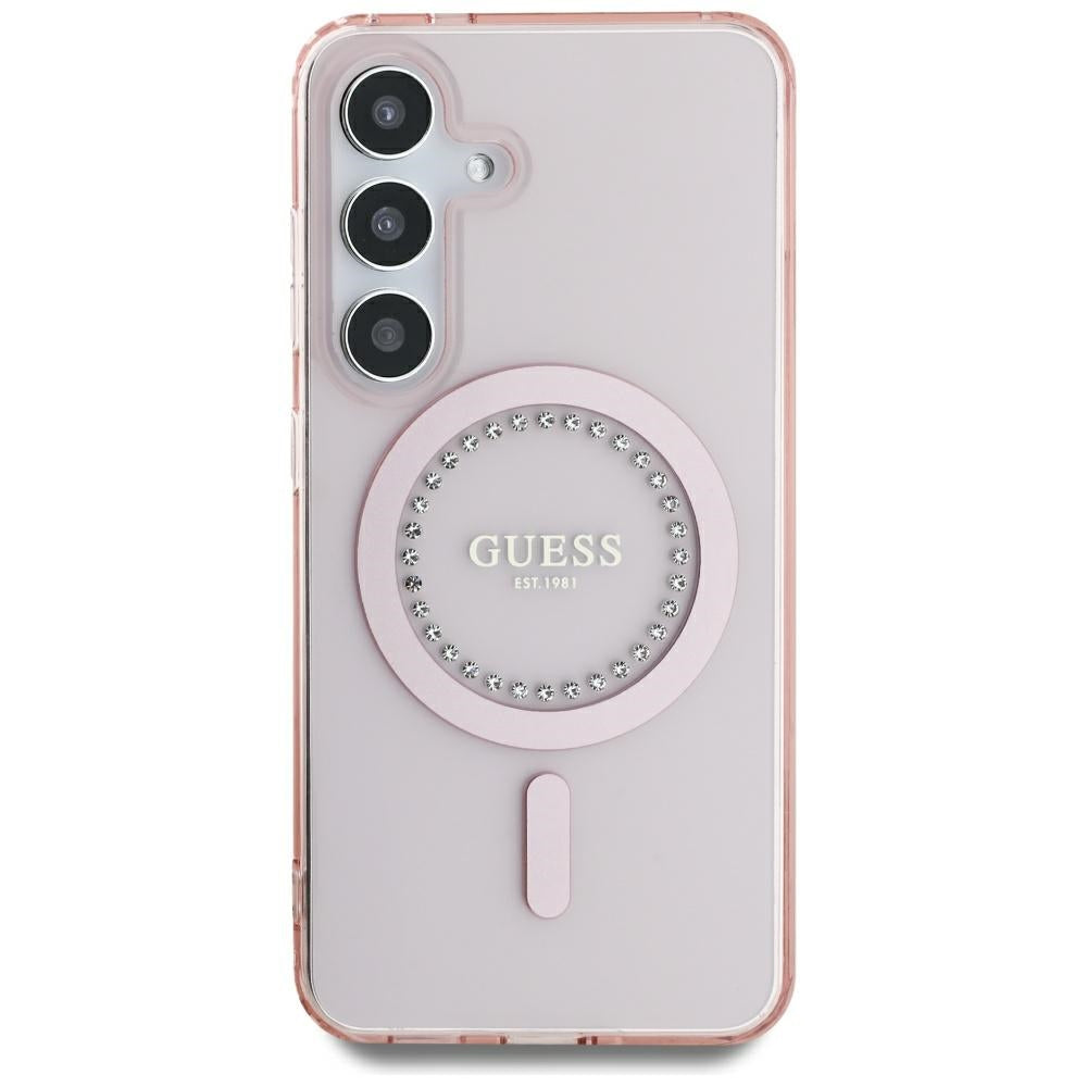 MagSafe futrola za Samsung Galaxy S25 S931, Guess, IML Rhinestone, Roza