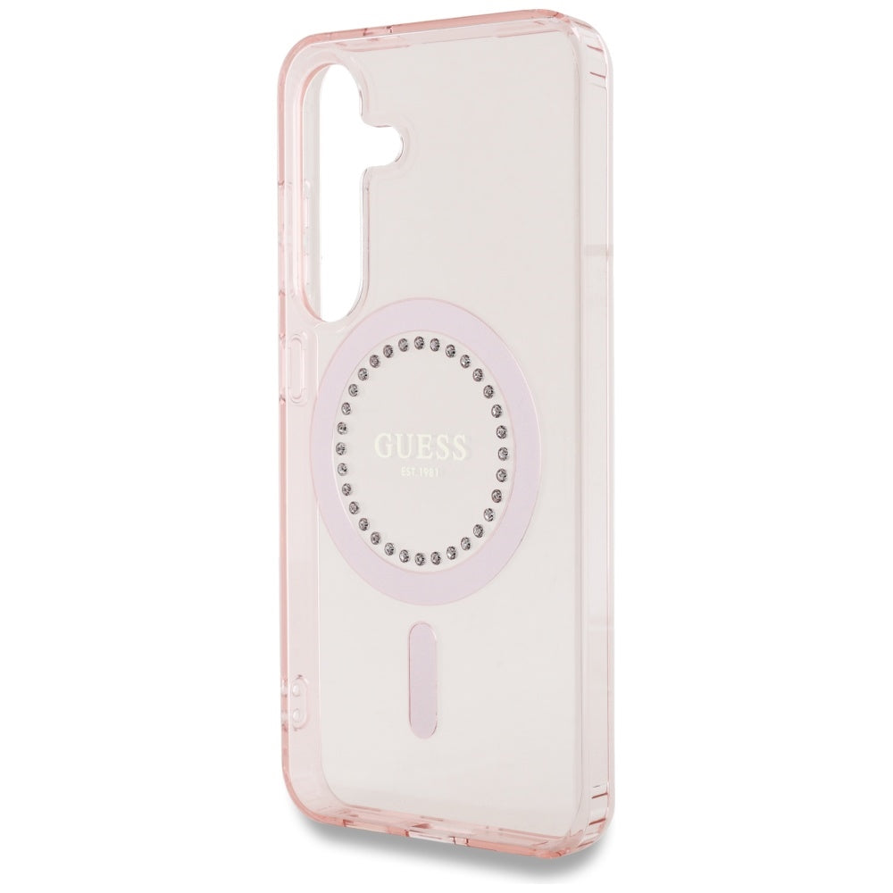 MagSafe futrola za Samsung Galaxy S25 S931, Guess, IML Rhinestone, Roza
