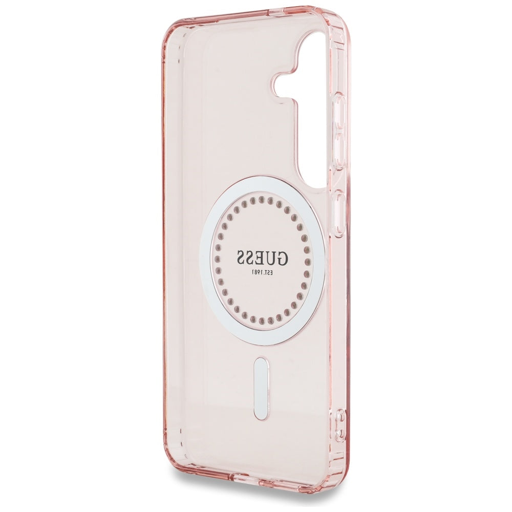 MagSafe futrola za Samsung Galaxy S25 S931, Guess, IML Rhinestone, Roza