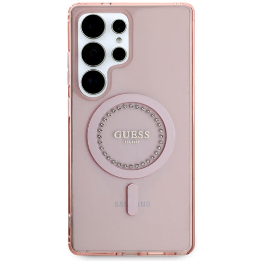 Futrola MagSafe za Samsung Galaxy S25 Ultra S938, Guess, IML Rhinestone, Roza