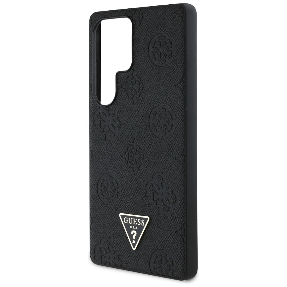 MagSafe futrola za Samsung Galaxy S25 Ultra S938, Guess, Peony Grained Hot Stamp Triangle, Crna