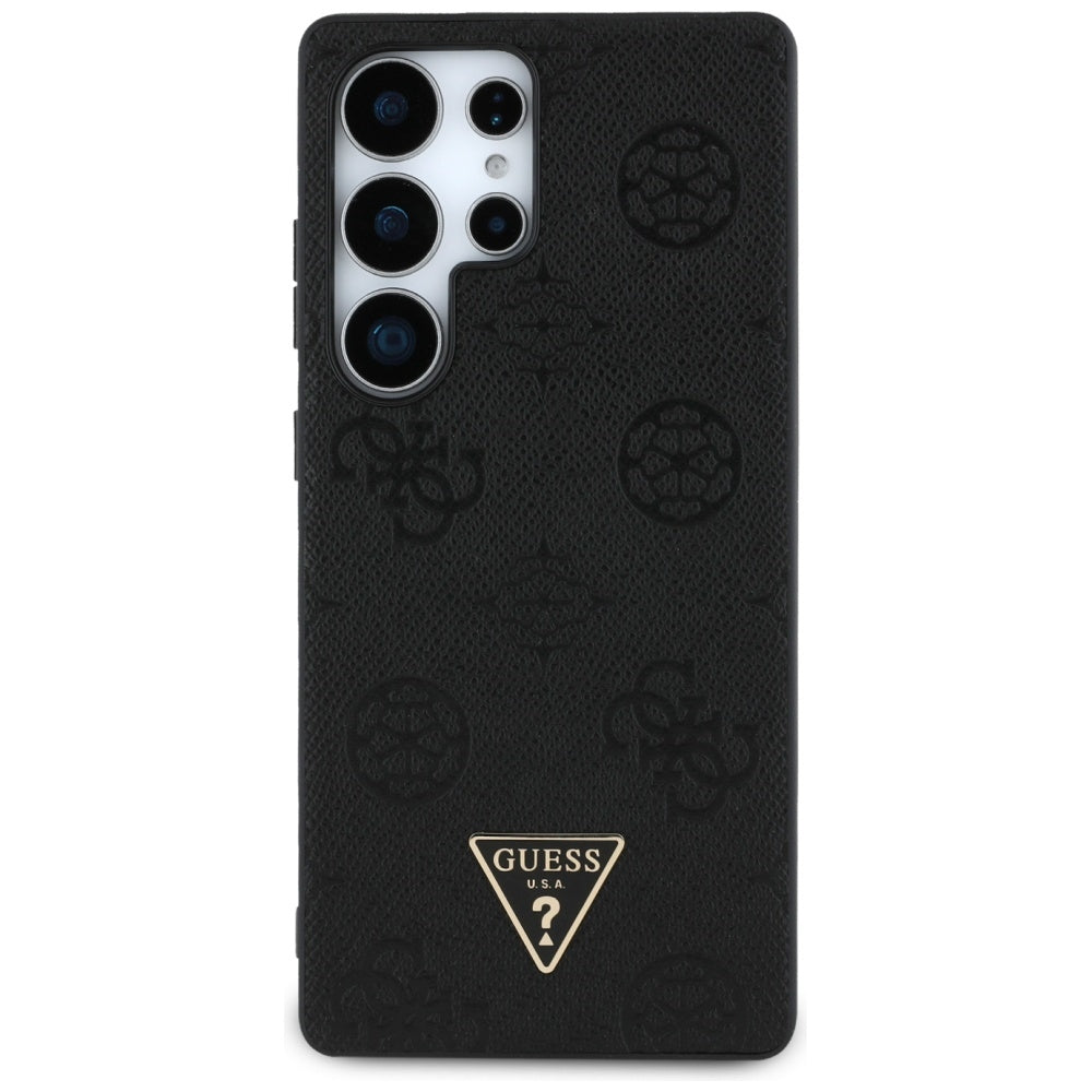 MagSafe futrola za Samsung Galaxy S25 Ultra S938, Guess, Peony Grained Hot Stamp Triangle, Crna