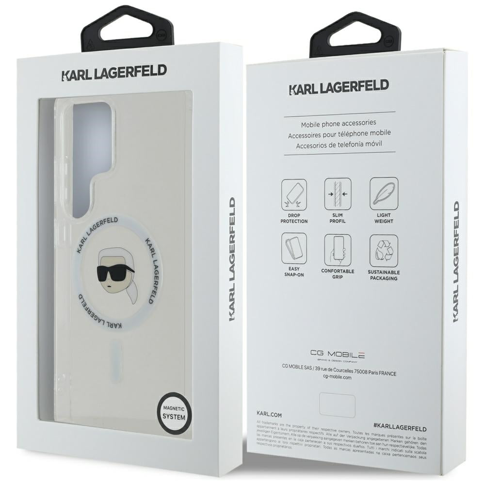 Futrola MagSafe za Samsung Galaxy S25 Ultra S938, Karl Lagerfeld, IML Karl's Head, Bijela