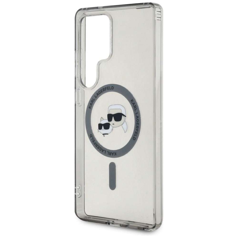 Futrola MagSafe za Samsung Galaxy S25 Ultra S938, Karl Lagerfeld, IML Metal Karl & Choupette's Heads, Crna