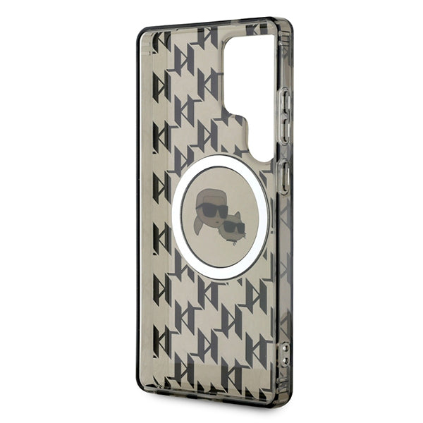Futrola MagSafe za Samsung Galaxy S25 Ultra S938, Karl Lagerfeld, IML Monogram Karl & Choupette's Heads, Crna