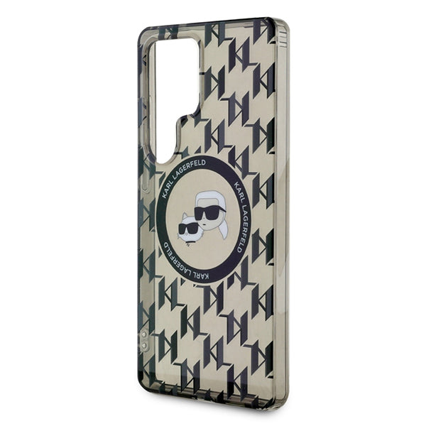 Futrola MagSafe za Samsung Galaxy S25 Ultra S938, Karl Lagerfeld, IML Monogram Karl & Choupette's Heads, Crna