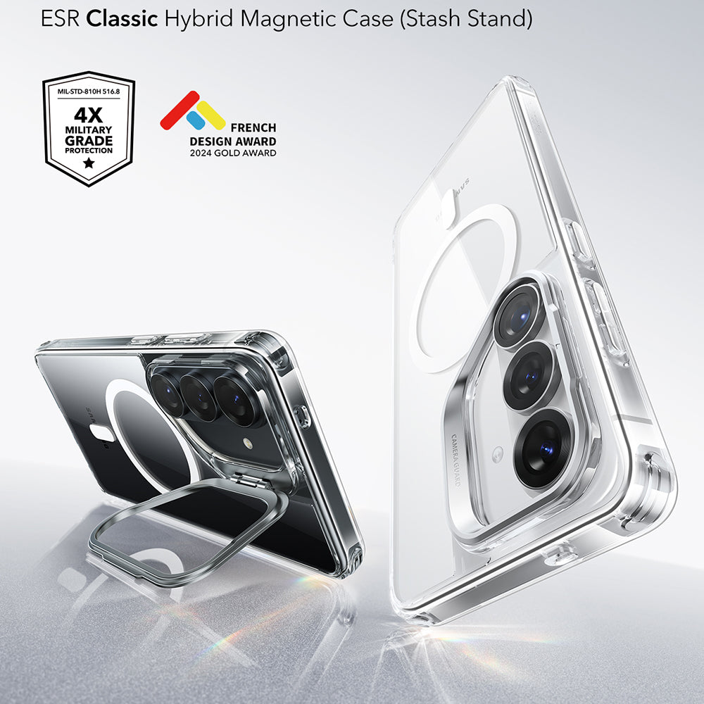 Futrola MagSafe za Samsung Galaxy S26 S942, ESR, Classic Hybrid Kickstand, Prozirna