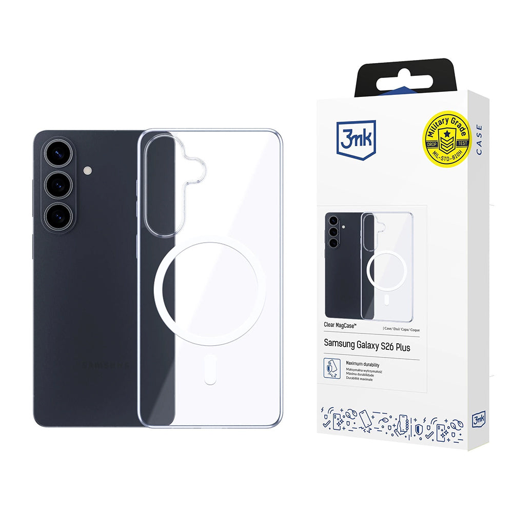MagSafe futrola za Samsung Galaxy S26 Plus S947, 3MK, Clear MagCase, Prozirna