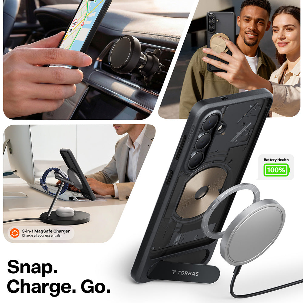 MagSafe futrola za Samsung Galaxy S26 Plus S947, Torras, Pstand, Crna