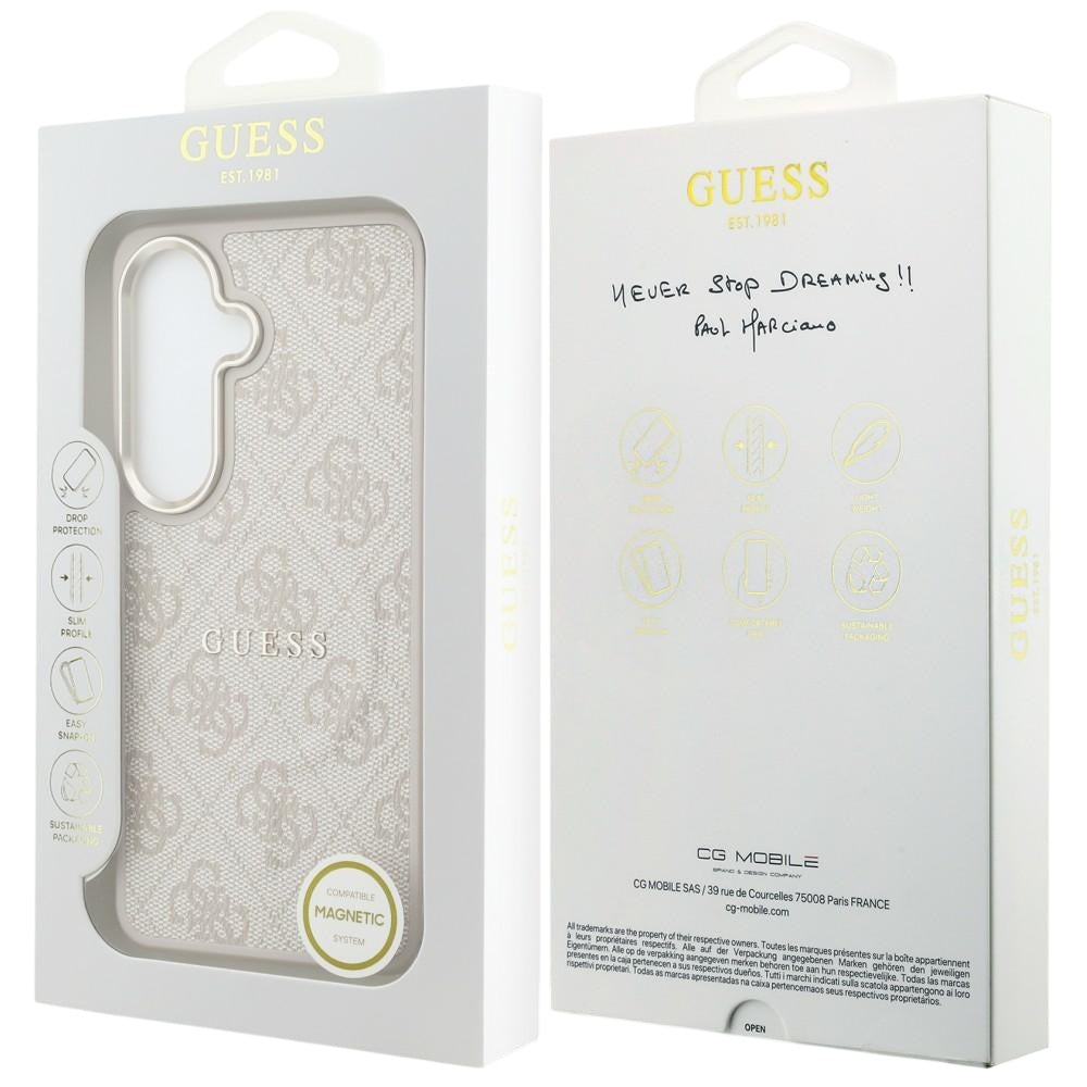 MagSafe futrola za Samsung Galaxy S26 S942, Guess, 4G Embossed Ring, Roza