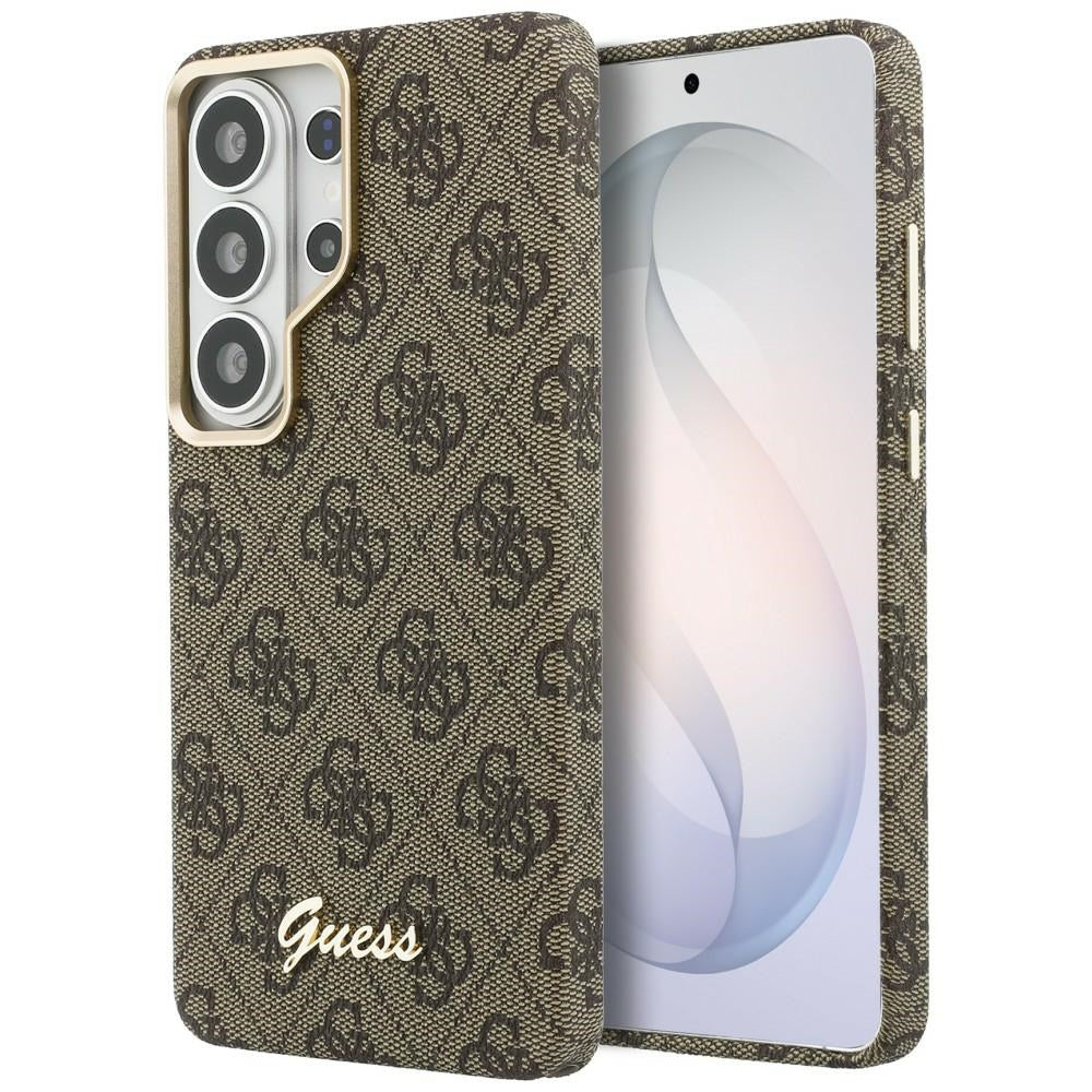 Futrola MagSafe za Samsung Galaxy S26 S942, Guess, 4G Script Logo, Smeđa
