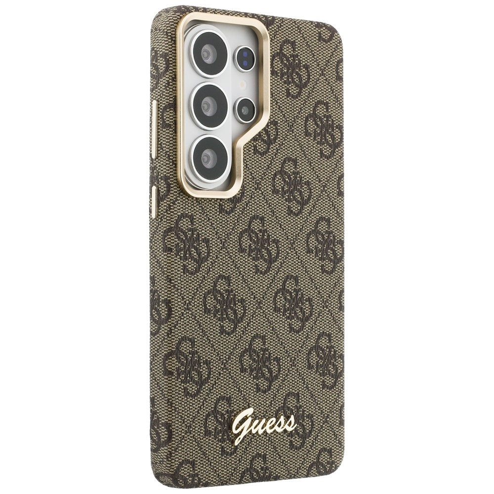 Futrola MagSafe za Samsung Galaxy S26 S942, Guess, 4G Script Logo, Smeđa